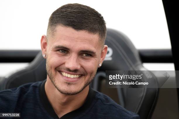 Mauro Icardi of FC Internazionale smiles prior to the friendly football match between FC Lugano and FC Internazionale. FC Internazionale won 3-0 over...