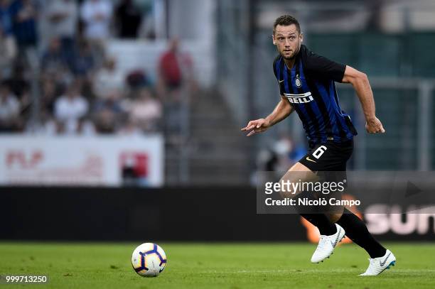 Stefan De Vrij of FC Internazionale in action during the friendly football match between FC Lugano and FC Internazionale. FC Internazionale won 3-0...