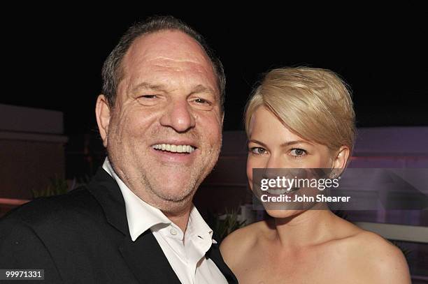 Producer Harvey Weinstein and Actress Michelle Williams attend the Blue Valentine After Party at Palais Stephanie during the 63rd Annual Cannes Film...