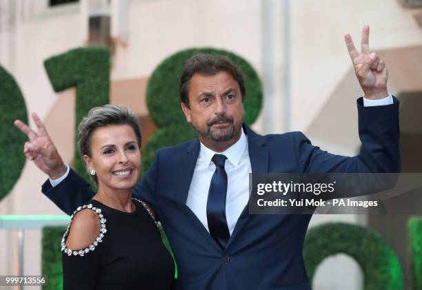 Former French tennis player Henri Leconte and his wife Florentine Leconte arrive at the Champions' Dinner at the Guildhall in The City of London.