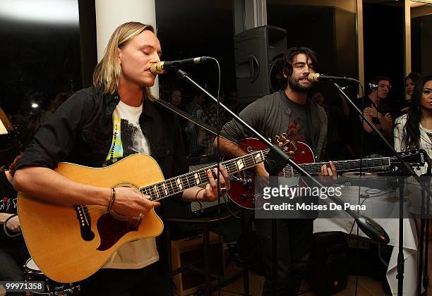 Nicolas Potts and Jay Lyon of Tamarama perform during the first anniversary presentation of Music Unites at The Cooper Square Hotel on May 17, 2010...