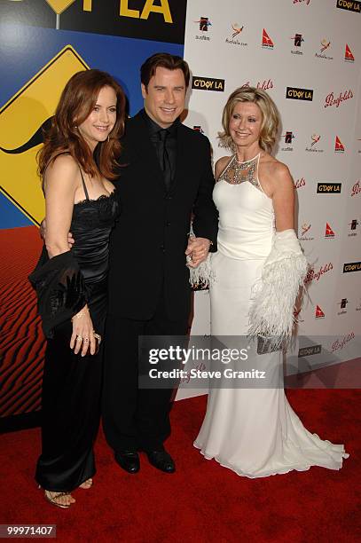 Kelly Preston, John Travolta and Olivia Newton-John