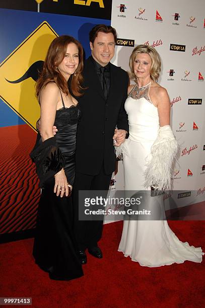 Kelly Preston, John Travolta and Olivia Newton-John