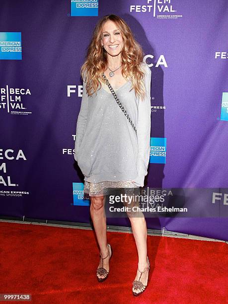 Actress Sarah Jessica Parker attends the "Ultrasuede: In Search of Halston" premiere during the 9th Annual Tribeca Film Festival at the SVA Theater...