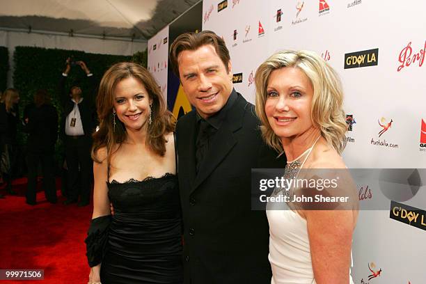 Kelly Preston, John Travolta and Olivia Newton-John