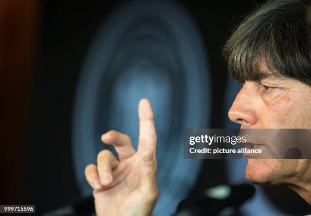 German head coach Joachim Loew during a press conference regarding the world cup qualification at the Mercedes Benz Museum in Stuttgart, Germany, 3...