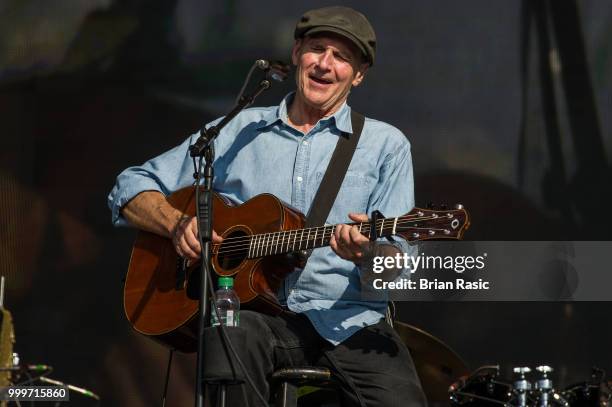 James Taylor performs on stage at Barclaycard present British Summer Time Hyde Park at Hyde Park on July 15, 2018 in London, England.