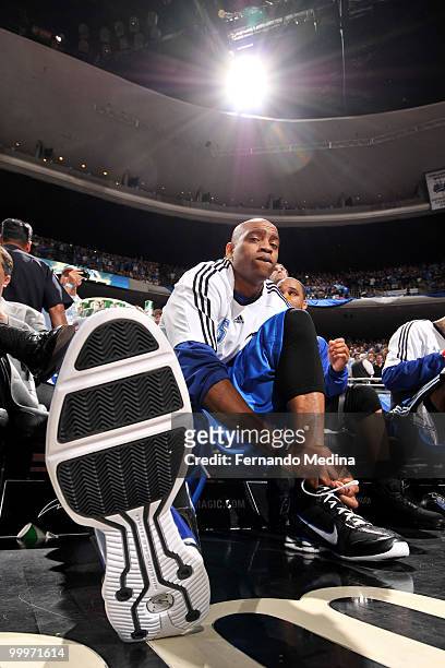 Vince Carter of the Orlando Magic before Game Two of the Eastern Conference Finals against the Boston Celtics during the 2010 NBA Playoffs on May 18,...