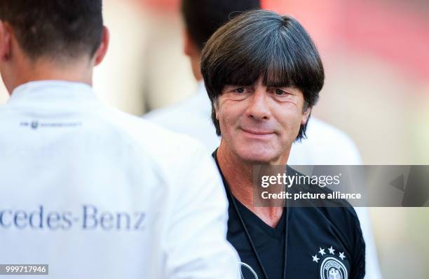 Dpatop - Germany's coach Joachim Loew smiles during a training session in the Mercedes-Benz Arena in Stuttgart, Germany, 03 September 2017. Germany...