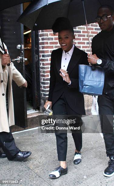 Janelle Monae visits "Late Show With David Letterman" at the Ed Sullivan Theater on May 18, 2010 in New York City.