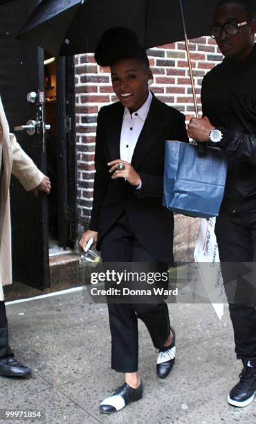 Janelle Monae visits "Late Show With David Letterman" at the Ed Sullivan Theater on May 18, 2010 in New York City.