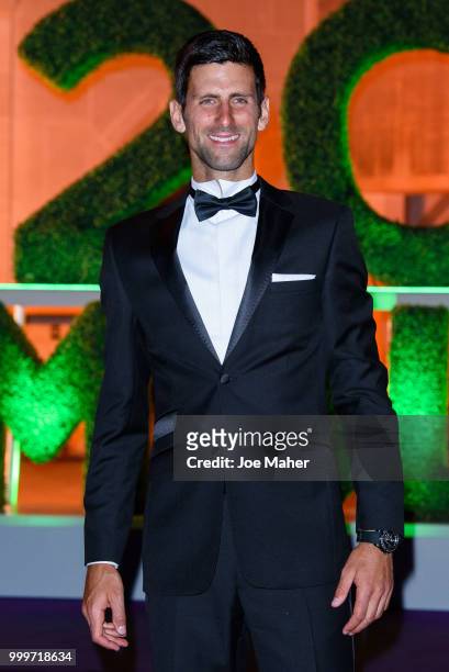 Novak Djokovic attends the Wimbledon Champions Dinner at The Guildhall on July 15, 2018 in London, England.