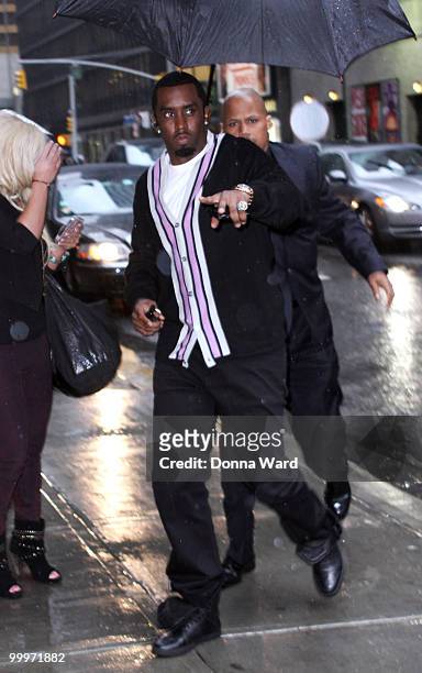 Sean Combs visits "Late Show With David Letterman" at the Ed Sullivan Theater on May 18, 2010 in New York City.