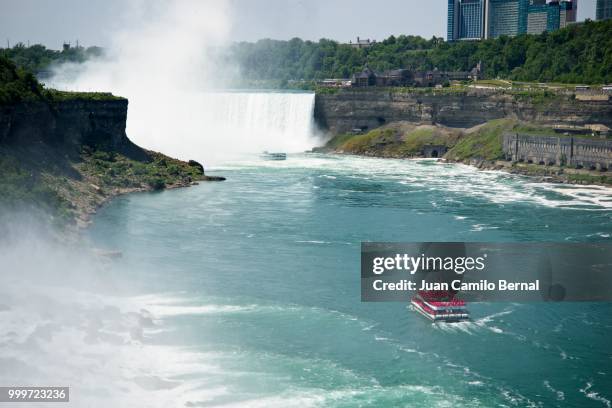 panoramic view of the niagara falls - the falls foto e immagini stock