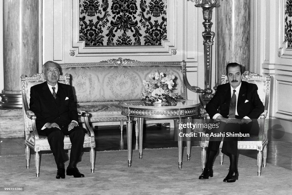 Argentina President Raul Alfonsin Visits Japan