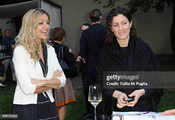 Luxury Director Laura Botta and Bulgari Communication Director Francesca Leoni attend the cocktail reception for W Magazine's editor-in-chief at the...