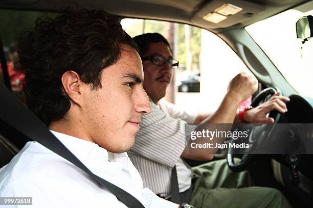 Mexico National Team's player Efrain Juarez upon his arrival at High Performance Center of FEMEXFUT prior to their European tour on May 18, 2010 in...