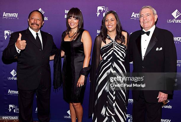 Joe Brown, Deborah Herron, C. Diane Wallace Booker and Dan Rather attend the 9th Annual Power of a Dream Gala hosted by the U.S. Dream Academy at the...