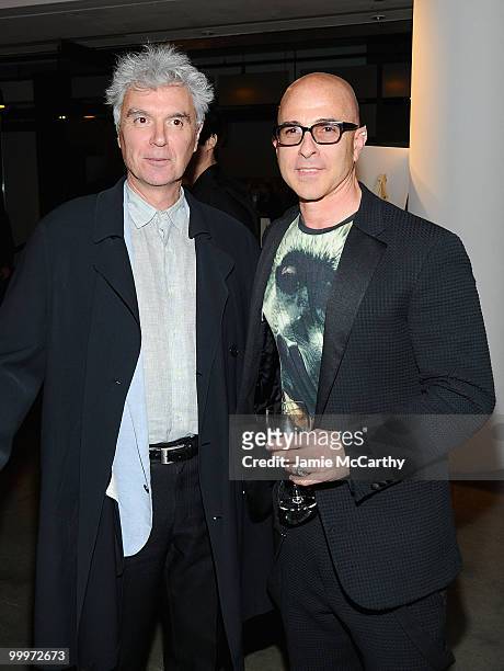 Musician David Byrne and Stephen Petronio attend Art for SPC benefit event and auction presented by The Stephen Petronio Company and Committee Chair...