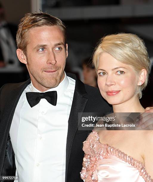 Ryan Gosling and Michelle Williams attend the "Blue Valentine" Premiere at the Palais des Festivals during the 63rd Annual Cannes Film Festival on...