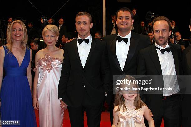 Lynette Howell, Michelle Williams, Ryan Gosling and Faith Wladyka attend the "Blue Valentine" Premiere at the Palais des Festivals during the 63rd...