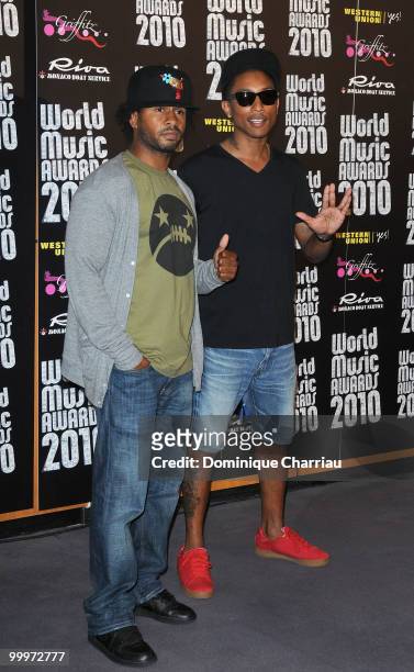 Shay Heldon and Pharrell Williamsattend the World Music Awards 2010 at the Sporting Club on May 18, 2010 in Monte Carlo, Monaco.