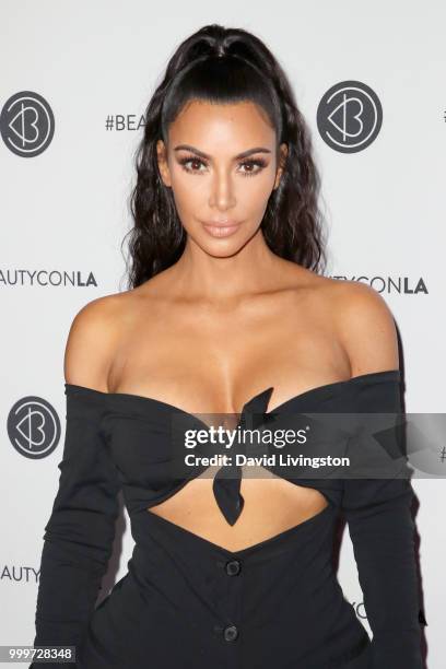 Kim Kardashian West attends the Beautycon Festival LA 2018 at the Los Angeles Convention Center on July 15, 2018 in Los Angeles, California.