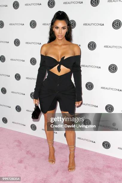 Kim Kardashian West attends the Beautycon Festival LA 2018 at the Los Angeles Convention Center on July 15, 2018 in Los Angeles, California.