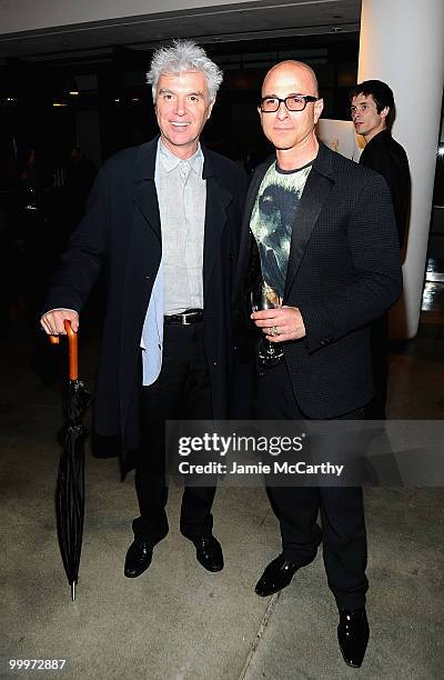 Musician David Byrne and Stephen Petronio attend Art for SPC benefit event and auction presented by The Stephen Petronio Company and Committee Chair...