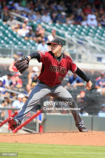 Arizona Diamondbacks Starting pitcher Patrick Corbin during the MLB game between the Arizona Diamondbacks and the Atlanta Braves on July 15 at...