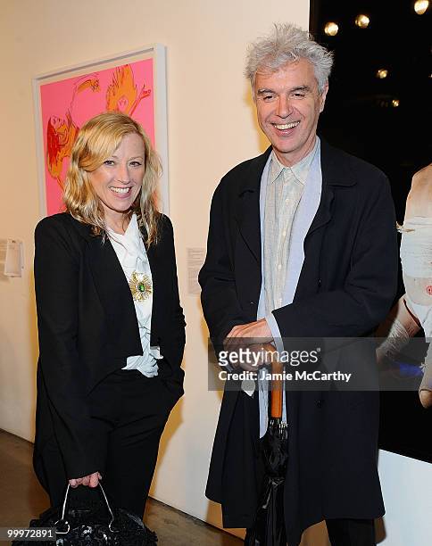 Artist Cindy Sherman and Musician David Byrne attend Art for SPC benefit event and auction presented by The Stephen Petronio Company and Committee...