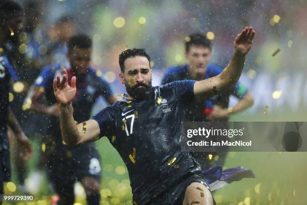 Adil Rami of France is seen during the 2018 FIFA World Cup Russia Final between France and Croatia at Luzhniki Stadium on July 15, 2018 in Moscow,...