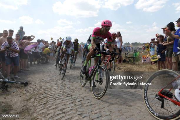 Tour de France 2018 stage 9 from Arras Citadelle to Roubaix cobblestones sector of Pont Thibault near Avelin on July 15, 2018 in Roubaix, France.