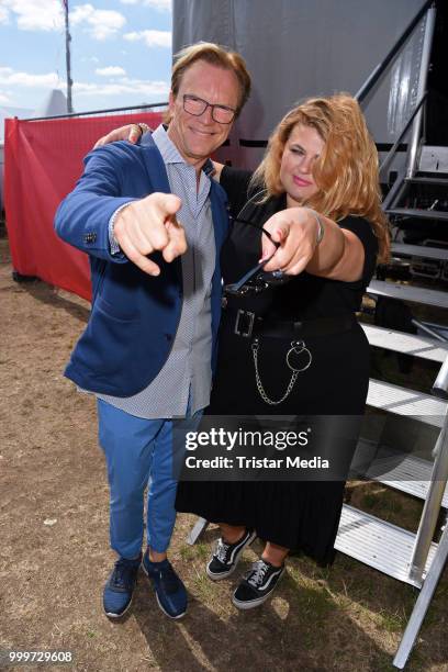 Wolfgang Lippert and Alina Wichmann during the Radio B2 SchlagerHammer Open-Air-Festival at Hoppegarten on July 15, 2018 in Berlin, Germany.