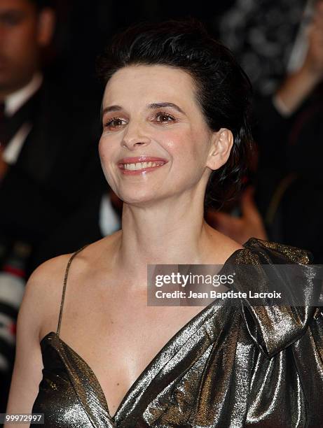 Juliette Binoche attends the "Certified Copy" Premiere at the Palais des Festivals during the 63rd Annual Cannes Film Festival on May 18, 2010 in...