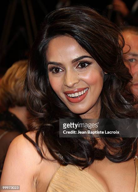 Mallika Sherawat attends the "Certified Copy" Premiere at the Palais des Festivals during the 63rd Annual Cannes Film Festival on May 18, 2010 in...