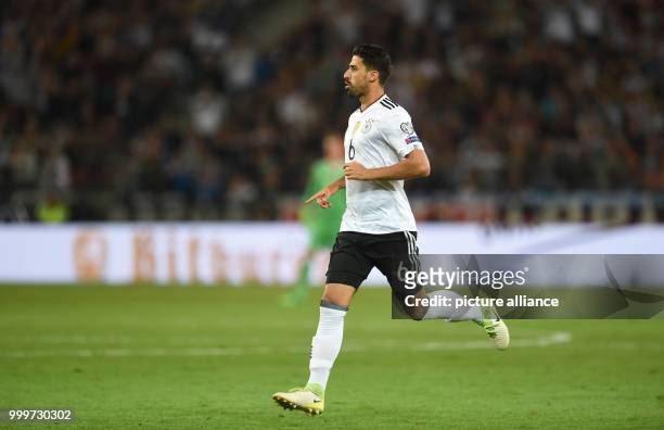 Germany's Sami Khedira during the soccer World Cup qualification group stage match between Germany and Norway in the Mercedes-Benz Arena in...