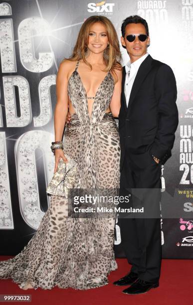 Jennifer Lopez and Marc Anthony attend the World Music Awards 2010 at the Sporting Club on May 18, 2010 in Monte Carlo, Monaco.