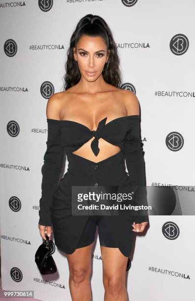 Kim Kardashian West attends the Beautycon Festival LA 2018 at the Los Angeles Convention Center on July 15, 2018 in Los Angeles, California.