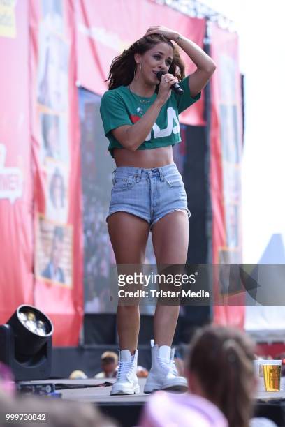 Vanessa Mai performs at the Radio B2 SchlagerHammer Open-Air-Festival at Hoppegarten on July 15, 2018 in Berlin, Germany.