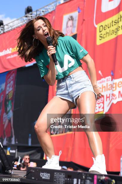 Vanessa Mai performs at the Radio B2 SchlagerHammer Open-Air-Festival at Hoppegarten on July 15, 2018 in Berlin, Germany.