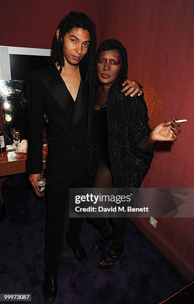 Grace Jones and her son Paolo Goude attend the Belvedere Vodka Party in Cannes, at Le Baron, Hotel 3.14 on May 18, 2010 in Cannes, France.