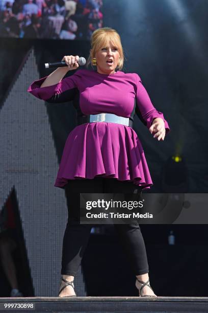 Maite Kelly performs at the Radio B2 SchlagerHammer Open-Air-Festival at Hoppegarten on July 15, 2018 in Berlin, Germany.