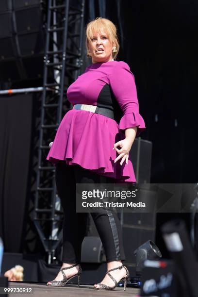 Maite Kelly performs at the Radio B2 SchlagerHammer Open-Air-Festival at Hoppegarten on July 15, 2018 in Berlin, Germany.