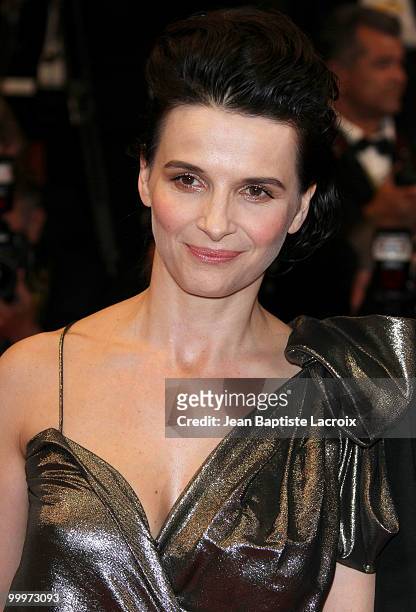 Juliette Binoche attends the "Certified Copy" Premiere at the Palais des Festivals during the 63rd Annual Cannes Film Festival on May 18, 2010 in...