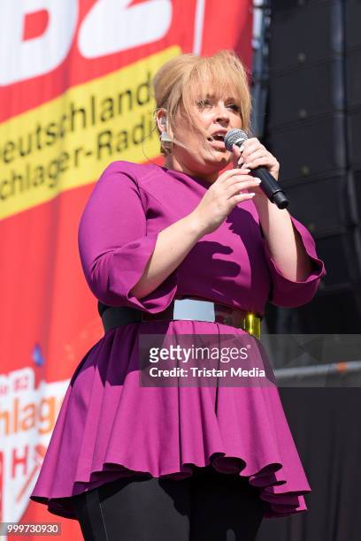 Maite Kelly performs at the Radio B2 SchlagerHammer Open-Air-Festival at Hoppegarten on July 15, 2018 in Berlin, Germany.