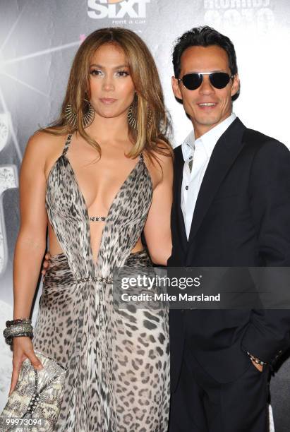 Jennifer Lopez and Marc Anthony attend the World Music Awards 2010 at the Sporting Club on May 18, 2010 in Monte Carlo, Monaco.