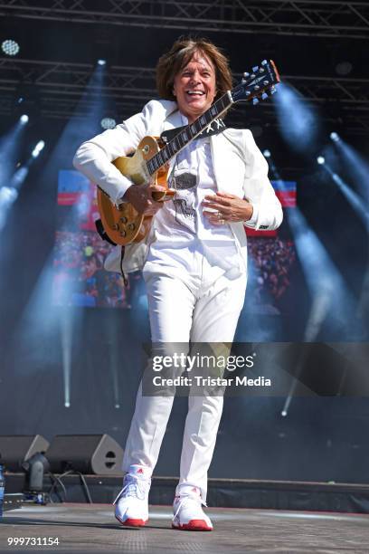 Juergen Drews performs at the Radio B2 SchlagerHammer Open-Air-Festival at Hoppegarten on July 15, 2018 in Berlin, Germany.