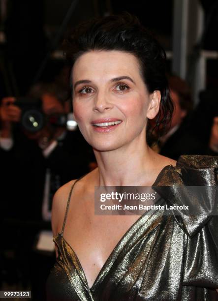 Juliette Binoche attends the "Certified Copy" Premiere at the Palais des Festivals during the 63rd Annual Cannes Film Festival on May 18, 2010 in...