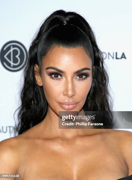 Kim Kardashian West attends the Beautycon Festival LA 2018 at the Los Angeles Convention Center on July 15, 2018 in Los Angeles, California.